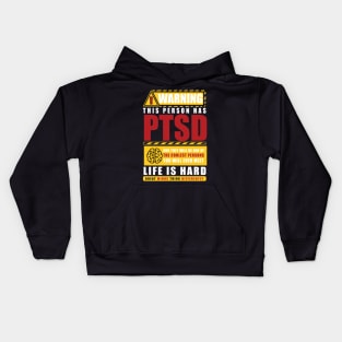 WARNING THIS PERSON HAS PTSD Kids Hoodie